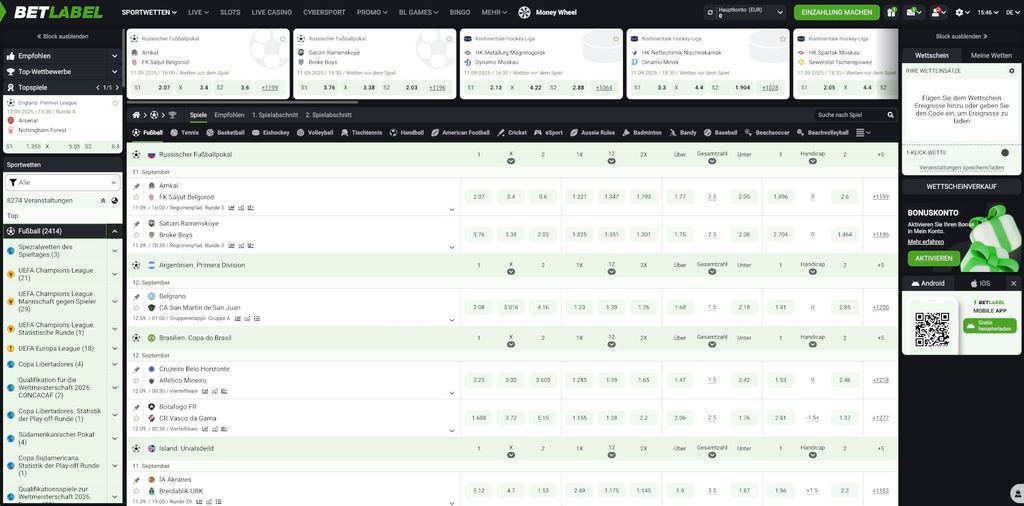 Betlabel Fußball Wetten