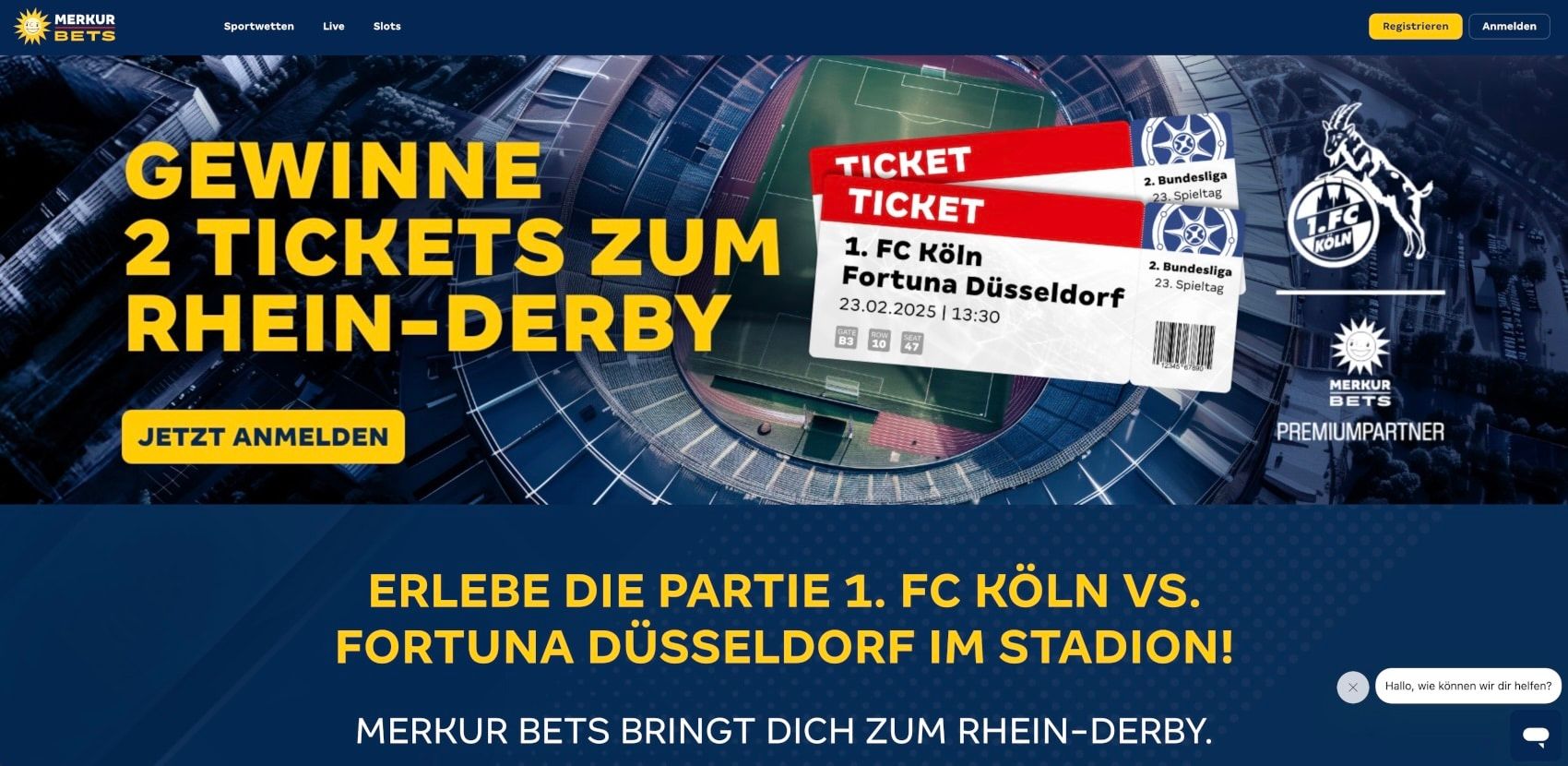 Erlebe das Rhein-Derby live – Das exklusive MERKUR BETS Sport Bonusangebot